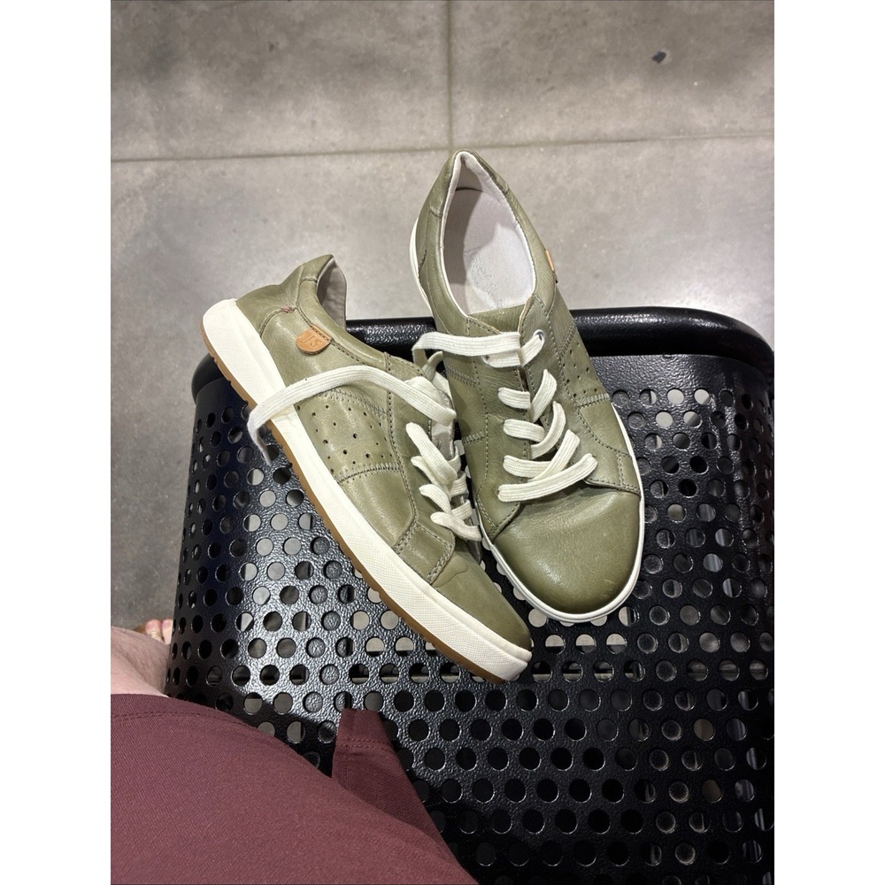 Josef Seibel Shoes Womens Size 5.5 -6 Green Leather Lace Up Comfort Sneaker